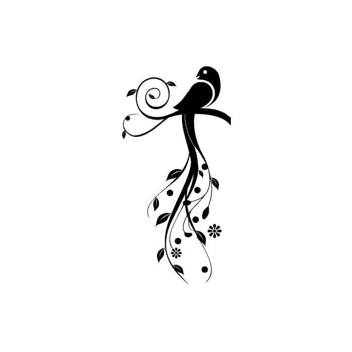 Stickers Porte Manteau Oiseau Fleur Patere Murale 2 Pateres Ref Pm Odz29 Noir 84x168 Cm 3 Parties Cdiscount Maison