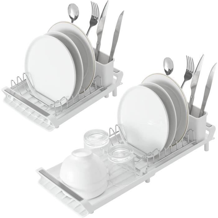 Égouttoir à Vaisselle Compact Et Extensible Égouttoir à Vaisselle En
