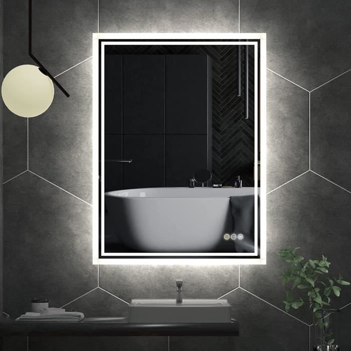 Miroir De Salle De Bain 50x70 Avec Rétroéclairage LED