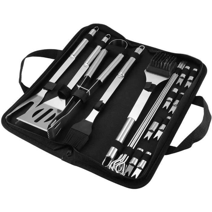 Ensemble 11 Pièces Ustensiles Barbecue En Acier Inoxydable - Kit Complet Avec Sac Portable