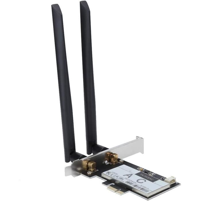 Carte Réseau, Adaptateur WiFi PCI Express 1200Mbps 802.11ac Bluetooth 4.1  Compatible avec Windows 7-8-8.1-10 32-64 Bits. [377] - Cdiscount  Informatique