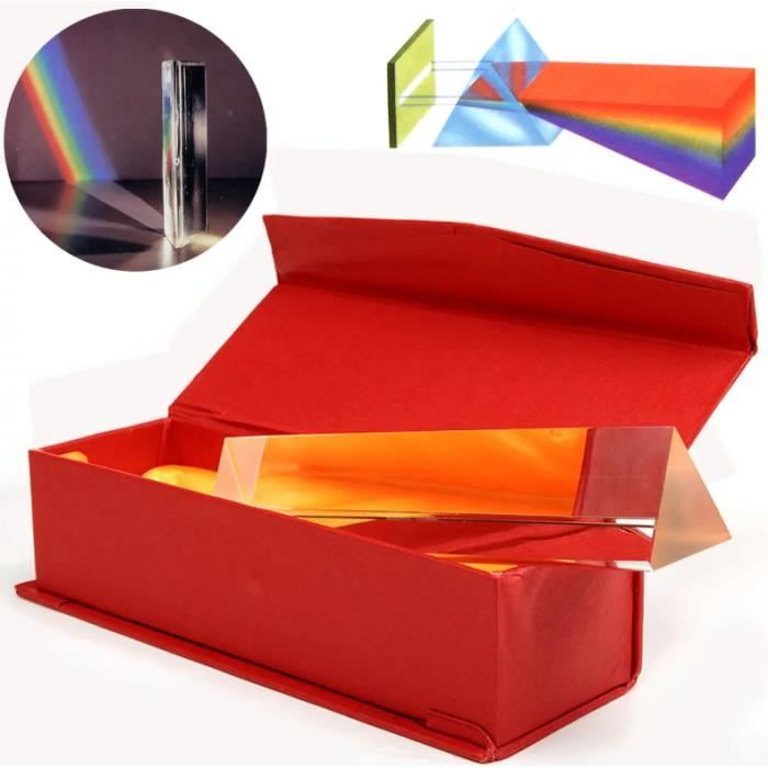 Prisme Optique K9 20 Cm – Triangulaire Cristal – Photographie Arc-en-ciel – Enseignement Physique