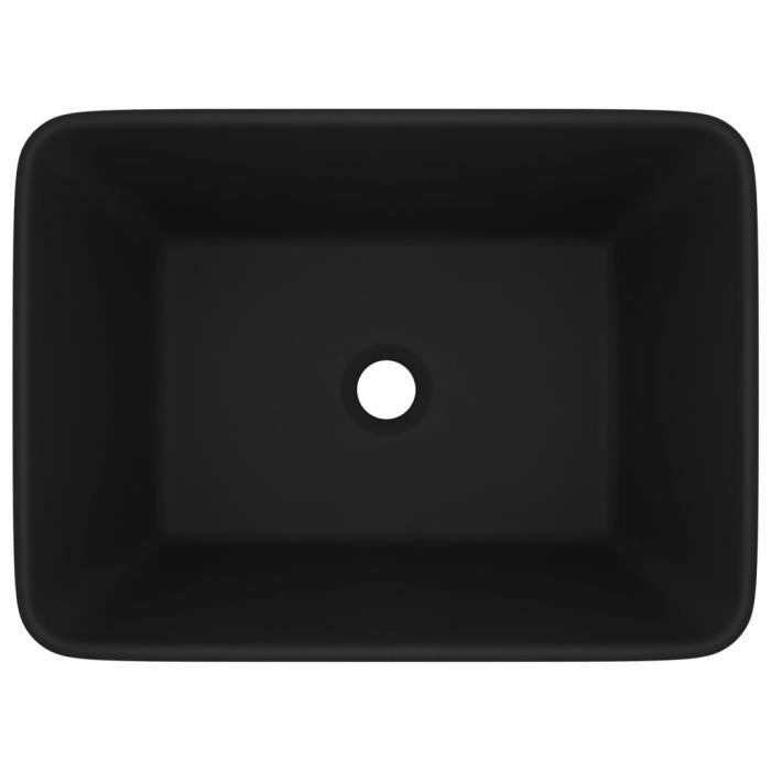 Vasque à Poser Lavabo Rectangulaire à Trou Noir En Céramique Pour Salle De Bain Cfw208568 94048691