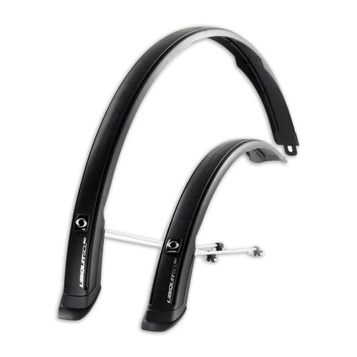 Garde-Boue Vélo M-Wave (Avant + Arrière) - Longueur 71,1 Cm, Noir - En Plastique Souple, Montage Universel - 3