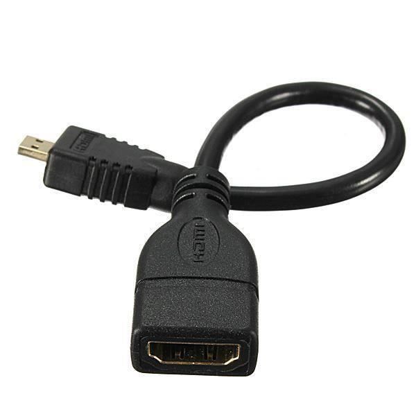 Micro HDMI mâle D vers HDMI femelle Jack Un câble adaptateur convertisseur  S066B - Cdiscount Informatique