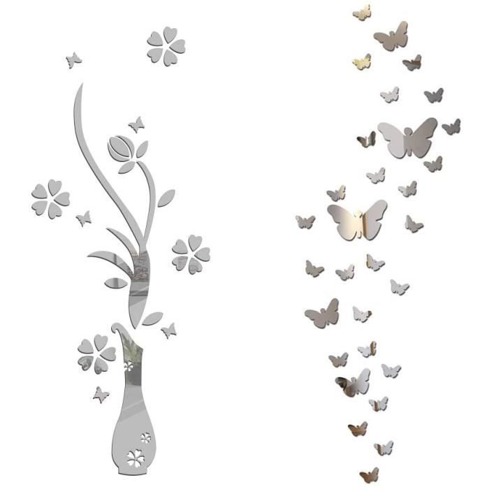 Stickers Salle De Bain Decalmile Fleur Marguerite Boho Autocollant Mural Floral Bohème Pois Polka Aquarelle Décoration Murale Chambre Enfants Bébé Pépinière Salon Stickers Muraux