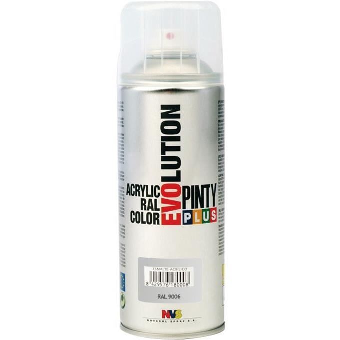 Peinture bombe brillante aluminium RAL9006 400 mL Cdiscount Bricolage