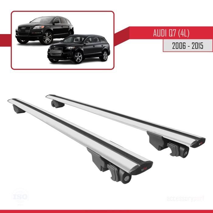 Pour Audi Q7 2006-2015 HOOK Barres de Toit Railing Porte-Bagages de voiture Avec verrouillable Alu Gris