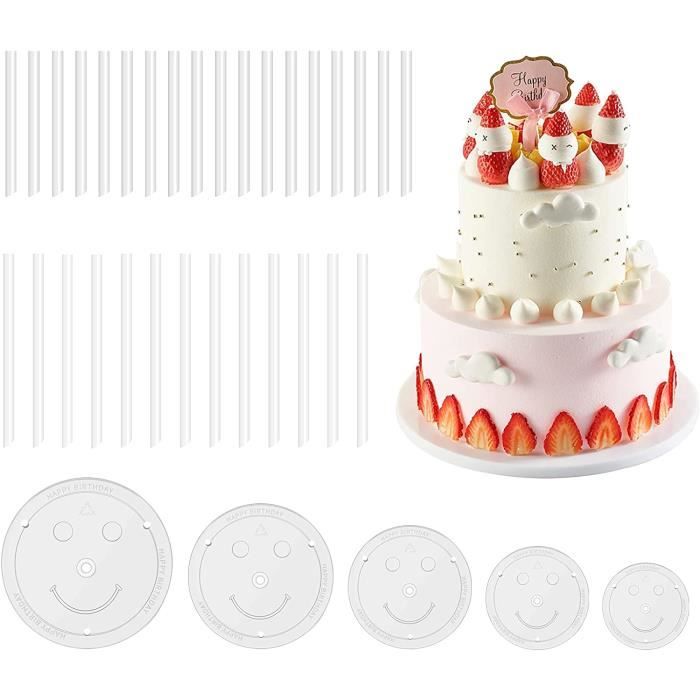 gâteau d/'anniversaire de mariage présentoir à gâteau plateau de séparation pour gâteau à plusieurs étages SUPGOMAX Plateau à gâteau à 5 étages avec 35 supports à gâteau