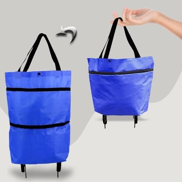 Petit Bleu Sac de rangement, sac de rangement pliable, organisateur de  courses de grande capacité, sacs à rou