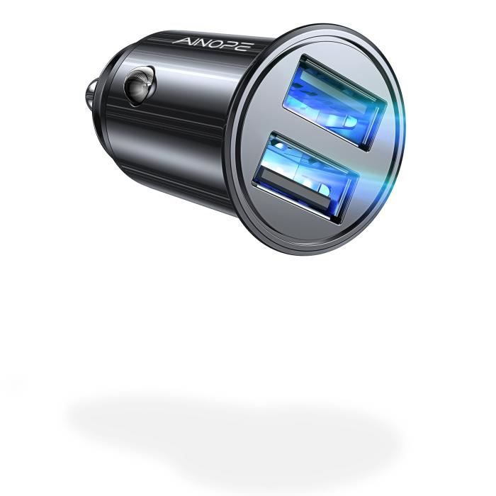 Lamicall Chargeur Voiture 3 En 1 50W USB C Super Compact - Câble Rétractable 30W, Ports USB-C & USB-A, Pliable 180° Pour IPhone 16 & Android