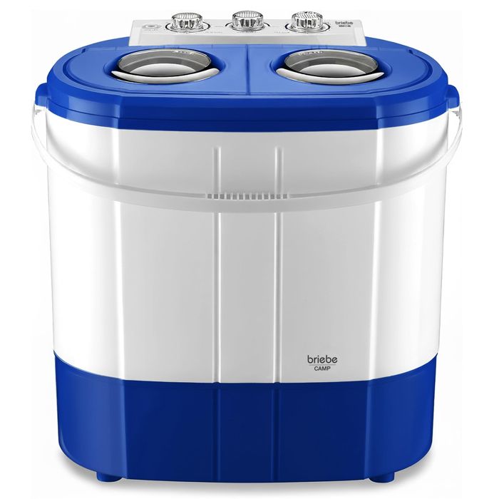 Mini Machine à Laver Portable Camping 3Kg Lavage 1Kg Centrifugeuse 2 Compartimen Briebe WM1140 190 W Blanc/Gris - Briebe