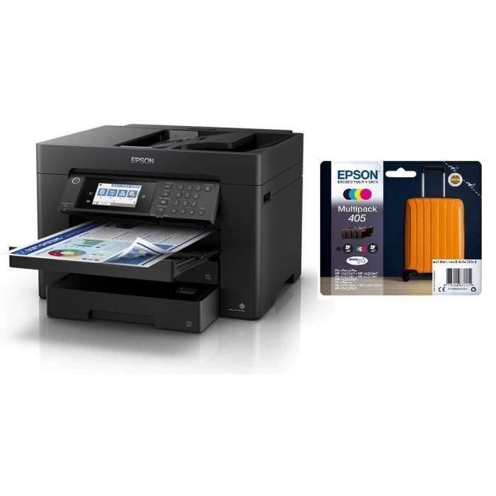 EPSON Imprimante WF-7840DTWF + Pack de 4 cartouches dencre couleurs EPSON