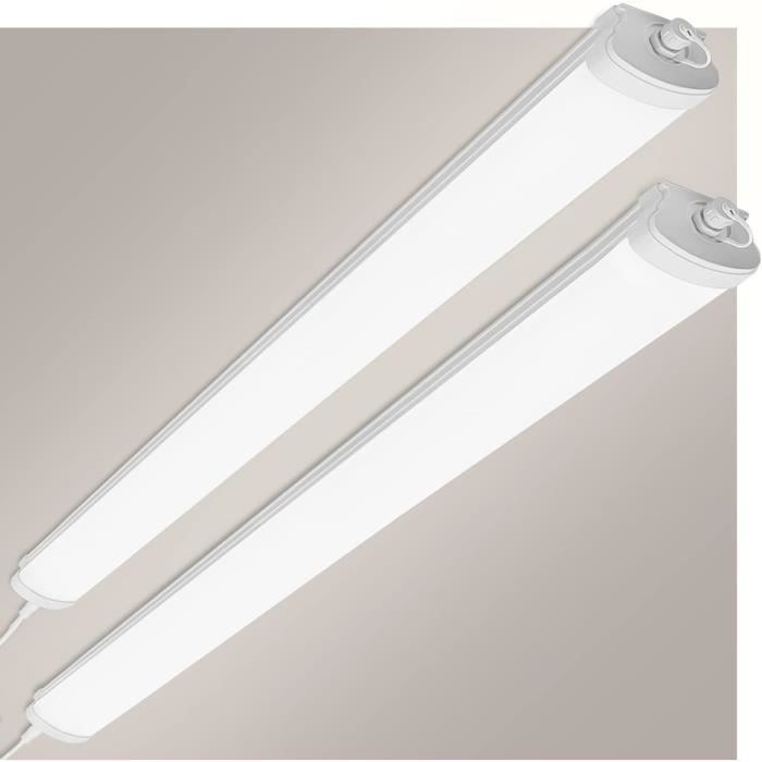 Neon Led 120 cm, Reglette 36W 3600LM, IP66 Tube Led, Eclairage Garage  Atelier Plafonnier pour Sous Sol, Bureau Néon Eclairage, Blanc Froid 5000K  : : Luminaires et Éclairage