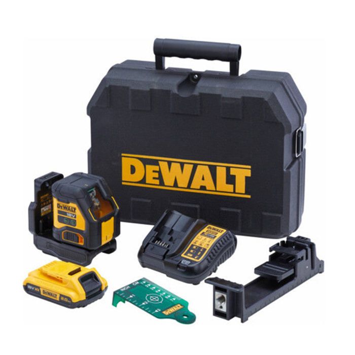 Laser croix compact DEWALT XR 18V faisceaux verts 1 batteries 2.0 Ah DCLE34021D1 QW - vue 2