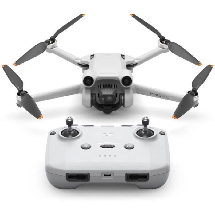 Mini drone DJI Mini 3 Pro Controller - Blanc et gris - Portée +1000m - Caméra 4K - Autonomie 34 min