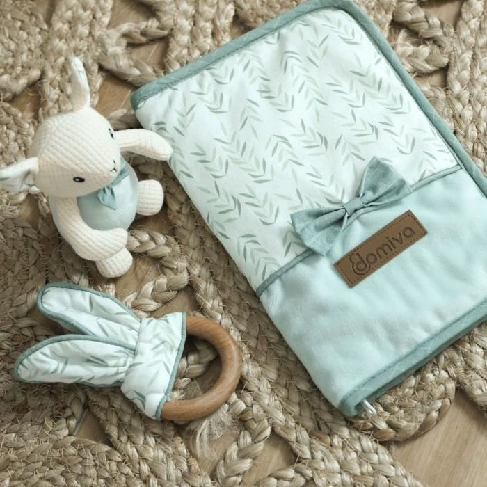 Protège carnet de santé esprit nature - blanc / vert - 26 x 17 cm