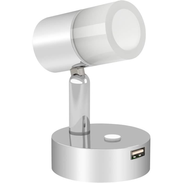 Lampe De Lecture Led 12V Camping-Car Avec Chargeur Usb Lit Murale Chevet Spot,Dimmable Dc12-24V Pour Bateau Cabine Camion V[x2954] - Bricolage