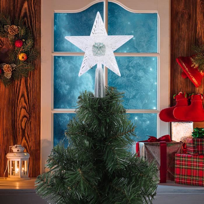 EJ.life Lampe Sapin de Noël avec Éclairage Coloré en Forme d'Étoile