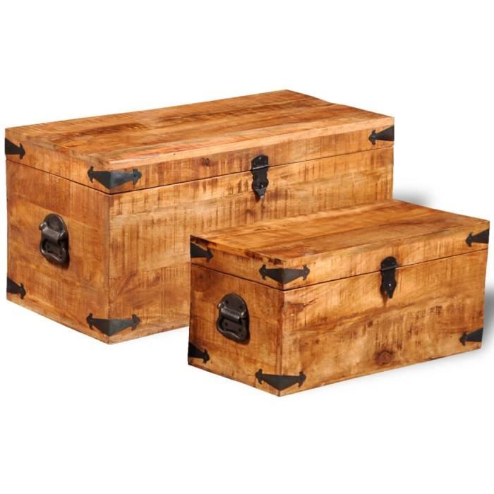 Boîte De Rangement | Coffre De Rangement Chêne Marron 50x30x28 Cm Bois