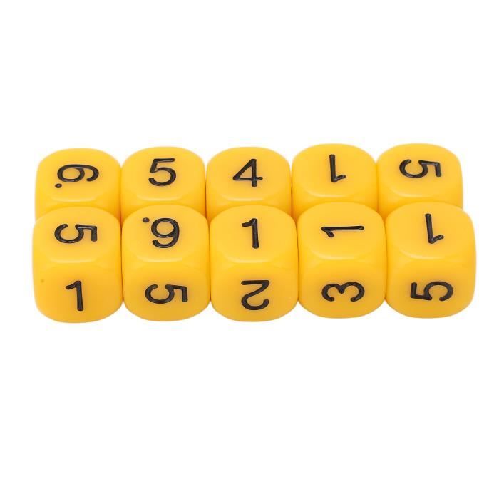 Jeu de dés en plastique CUQUE - 12 dés colorés à six faces pour l