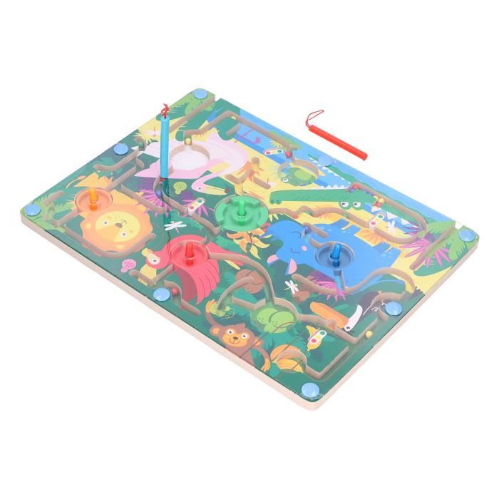 Boîte à Puzzle Magnétique Visage Enfant - Jeu Créatif Éducatif STEM 3-6 Ans - 8 Stylos, 12 Cartes, Aimants - Développe Motricité Fine Et Imagination