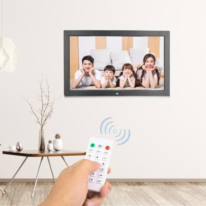 Cadre Photo Numérique 13 Pouces 1080P HD Avec Calendrier Et Réveil - Télécommande Incluse