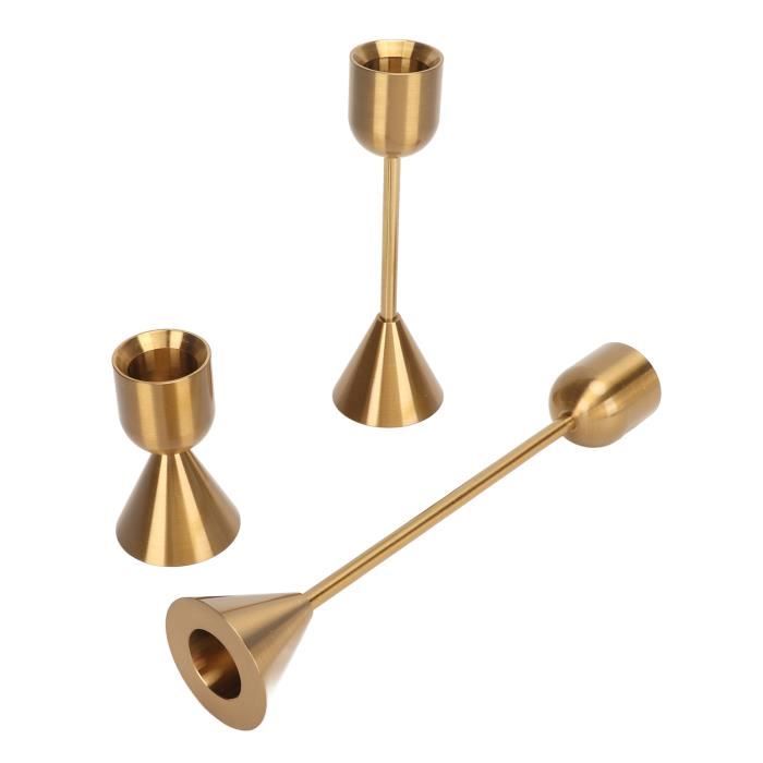 Lot De 4 Bougeoirs Décoratifs Vintage En Verre - Candélabres Pour Bougies Coniques, Style Rétro Pour Mariage, Dîner Et Décoration Maison