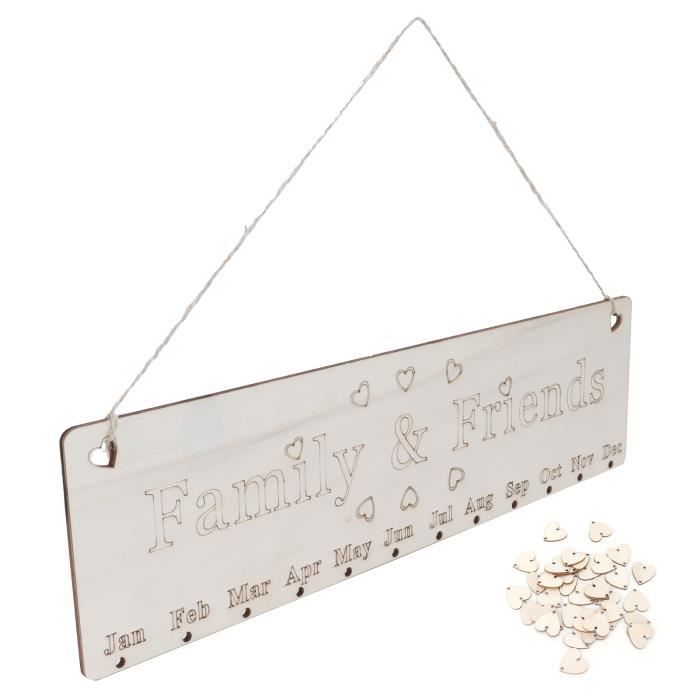 Garosa Plaque De Rappel D Anniversaire Tableau D Anniversaire En Bois Bricolage Rappel D Anniversaire Plaque Calendrier Maison Cdiscount Maison