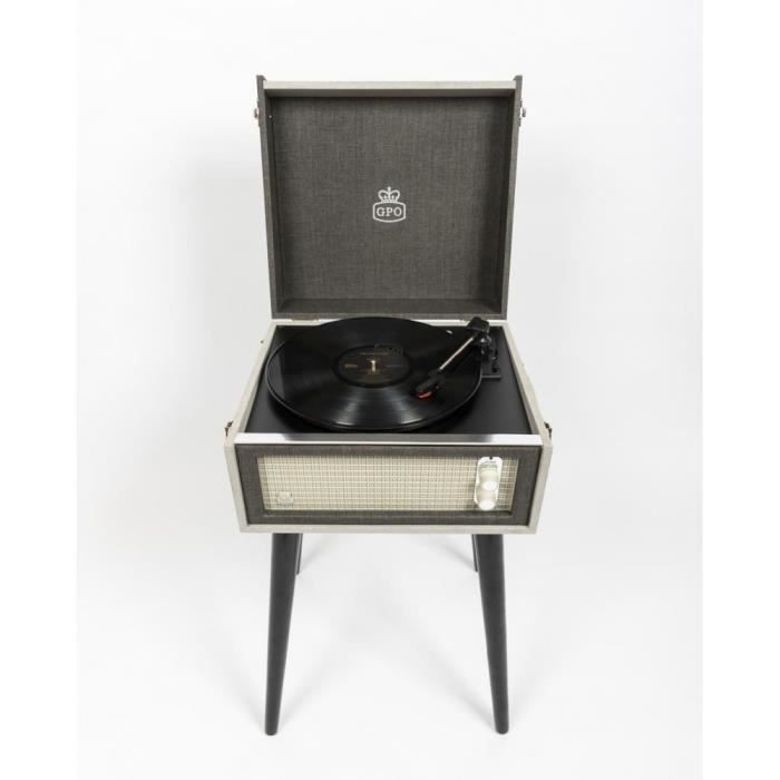 Platine Vinyle sur Pieds GPO Gris Cdiscount TV Son Photo