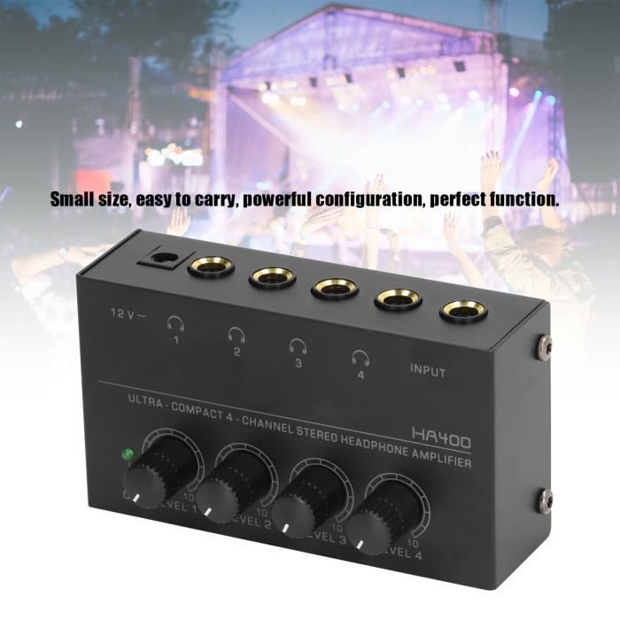 Amplificateur Casque 6 Canaux Geieold HA400 - Mini Ampli Audio Stéréo Ultra-Compact Pour Écouteurs