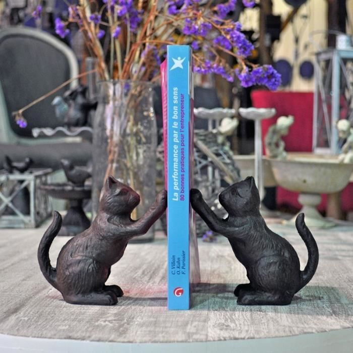 Serre Livre Chat Fonte 12 Cm Cdiscount Maison