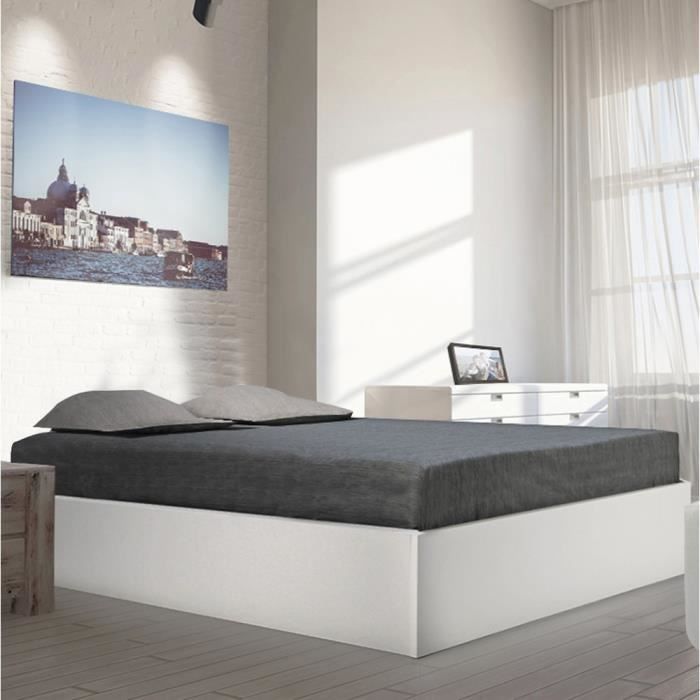 Lit coffre BILBAO 180x200 cm + sommier / blanc Lit coffre BILBAO 180x200 cm + sommier / blanc
