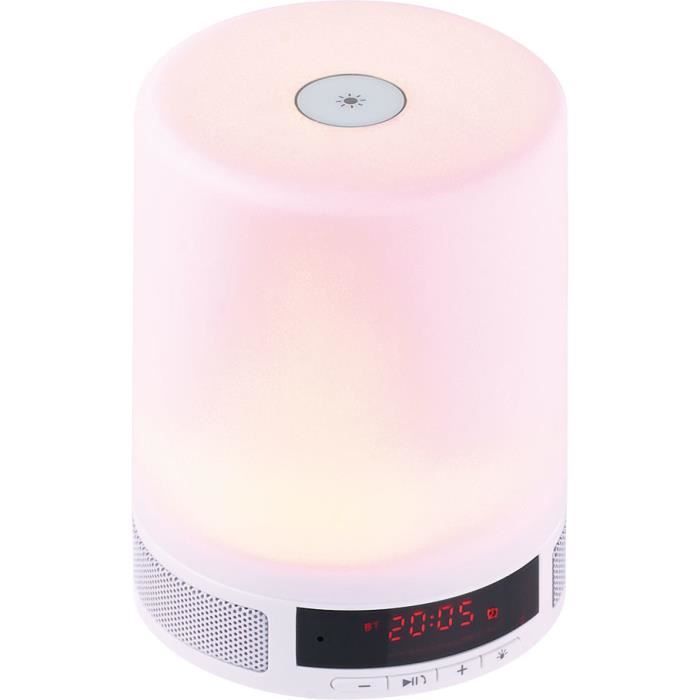 Veilleuse et r/éveil avec haut-parleur Bluetooth lampe de chevet /à capteur tactile intelligent
