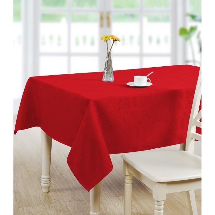 HiBeauty PRO Nappe rectangulaire, 140 x 200 cm,Treillis Rouge-Crème, imperméable,Nappe pour l'intérieur et l'extérieur, pour la Salle à Manger, Le Jardin et Le Camping