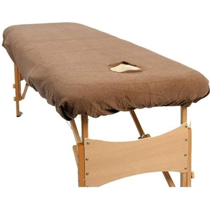 Drap De Massage Microfibre Avec Trou Visage 210x120cm | Lavable, Réutilisable Pour Spa Et Beauté - Jaune