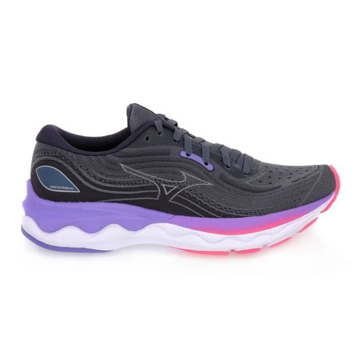 Chaussures de Running - MIZUNO - Wave Skyrise W Graphite - Femme/Adulte - Drop 10mm - Gamme Wave Rider
