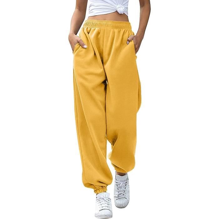 PANTALON Femme Hiver Chic Pantalon Femme Large Taille élastique Confortable  Pantalon De Sport Femme Jaune Jaune - Cdiscount Prêt-à-Porter