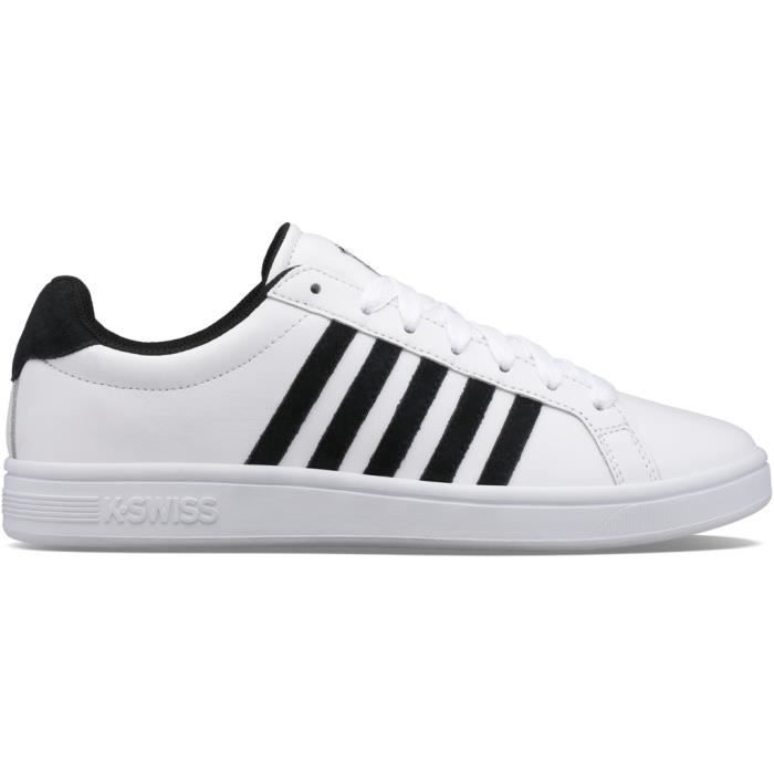 K-SWISS Baskets K-Swiss Court Tiebreak - Homme - Blanc - Cuir - Lacets