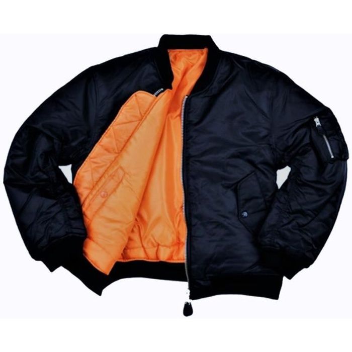 Bombers noir top et orange