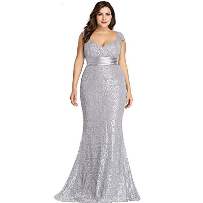 Robe De Soirée Longue En Dentelle Noire Taille 38 – Motif Floral, Manches Dénudées