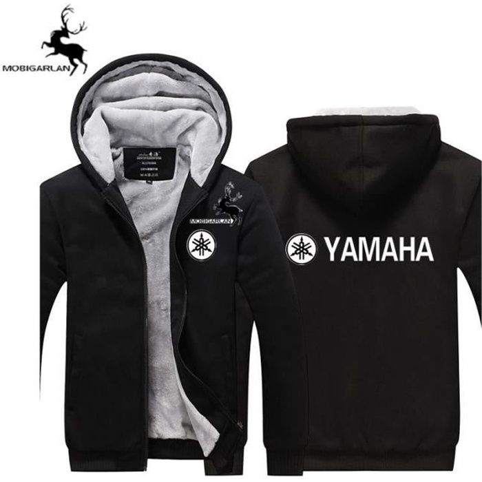 MOBIGARLAN Blouson Homme de Marque Luxe hiver à capuche imprimé YAMAHA  Vêtement Masculin Noir - Cdiscount Prêt-à-Porter