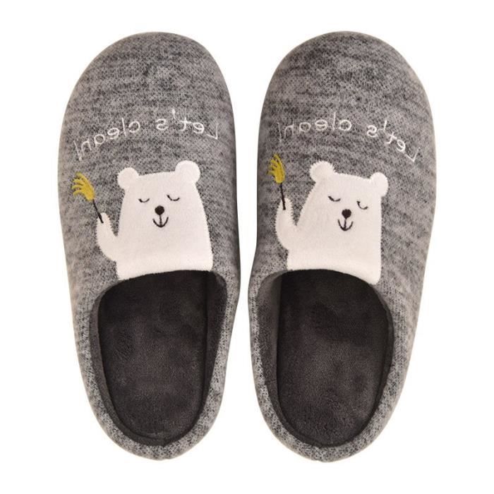Chaussons D'intérieur Hiver En Feutre Doux - Semelle Mémoire De Forme Antidérapante Pour Homme Et Femme