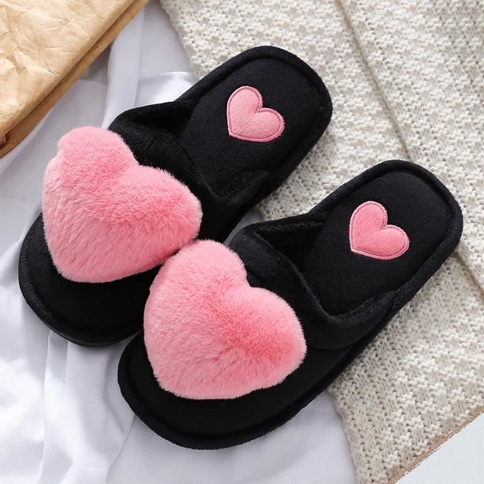 Chaussons Femme <br> Coeur Multicolore