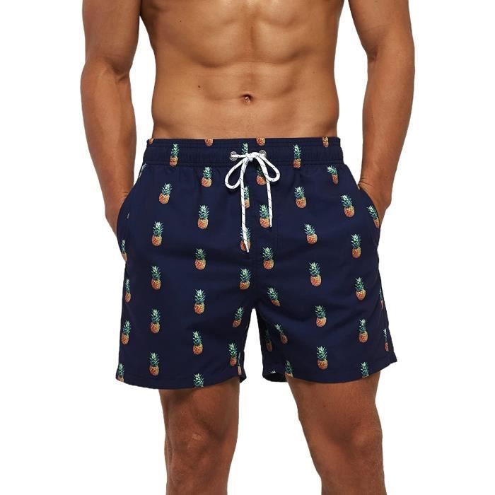 Short De Bain D'été Pour Homme Plage Hawaii Maillot De Bain Short De Bain .