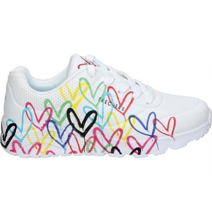 Skechers Baskets enfant SKECHERS 314064L-WMLT blancs à lacets en textile