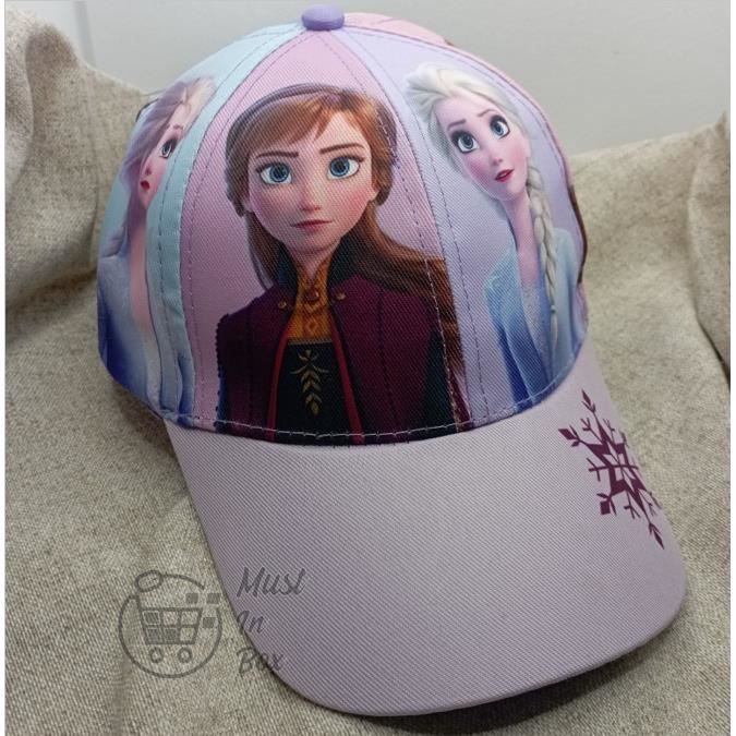 2 Casquettes Réglables Reine Des Neiges - Protection UV - Coton Confortable - Pour Enfants - Design Frozen