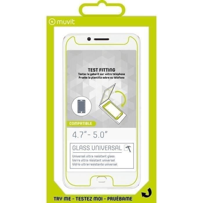 MUVIT Film Verre Trempé Universel 4,7 à 5