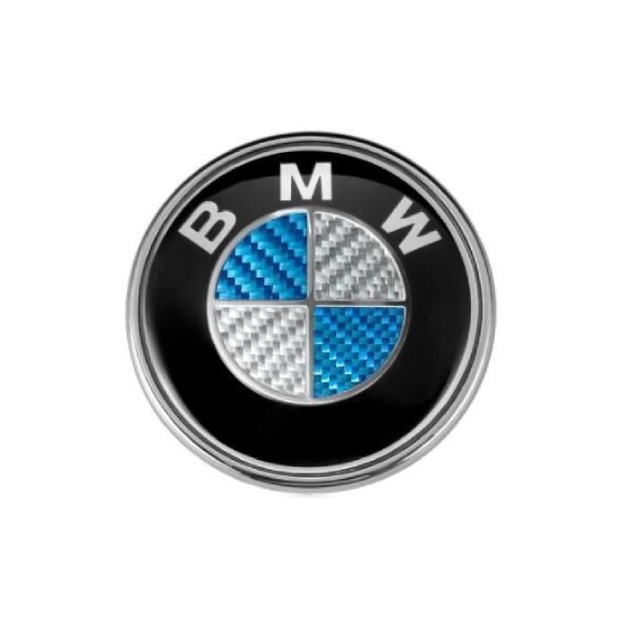 1 x 45mm logo de volant bmw bleu carbone tréssé JB01