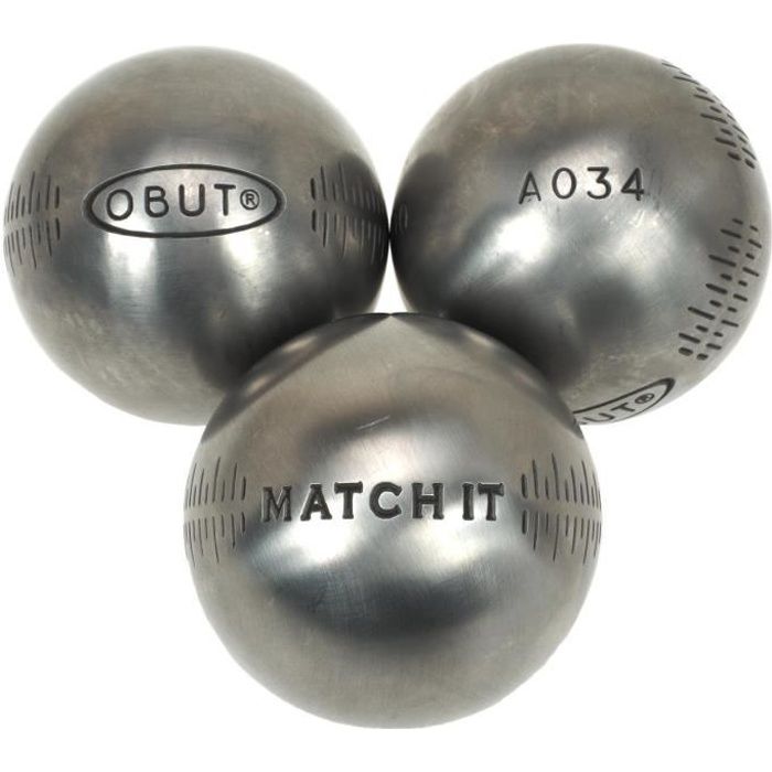 Boules De Petanque Match It Inox 71mm Deco G Obut 650g Argent Metalise Cdiscount Sport